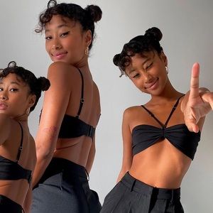 NWOT Princess Polly Elena black crop top